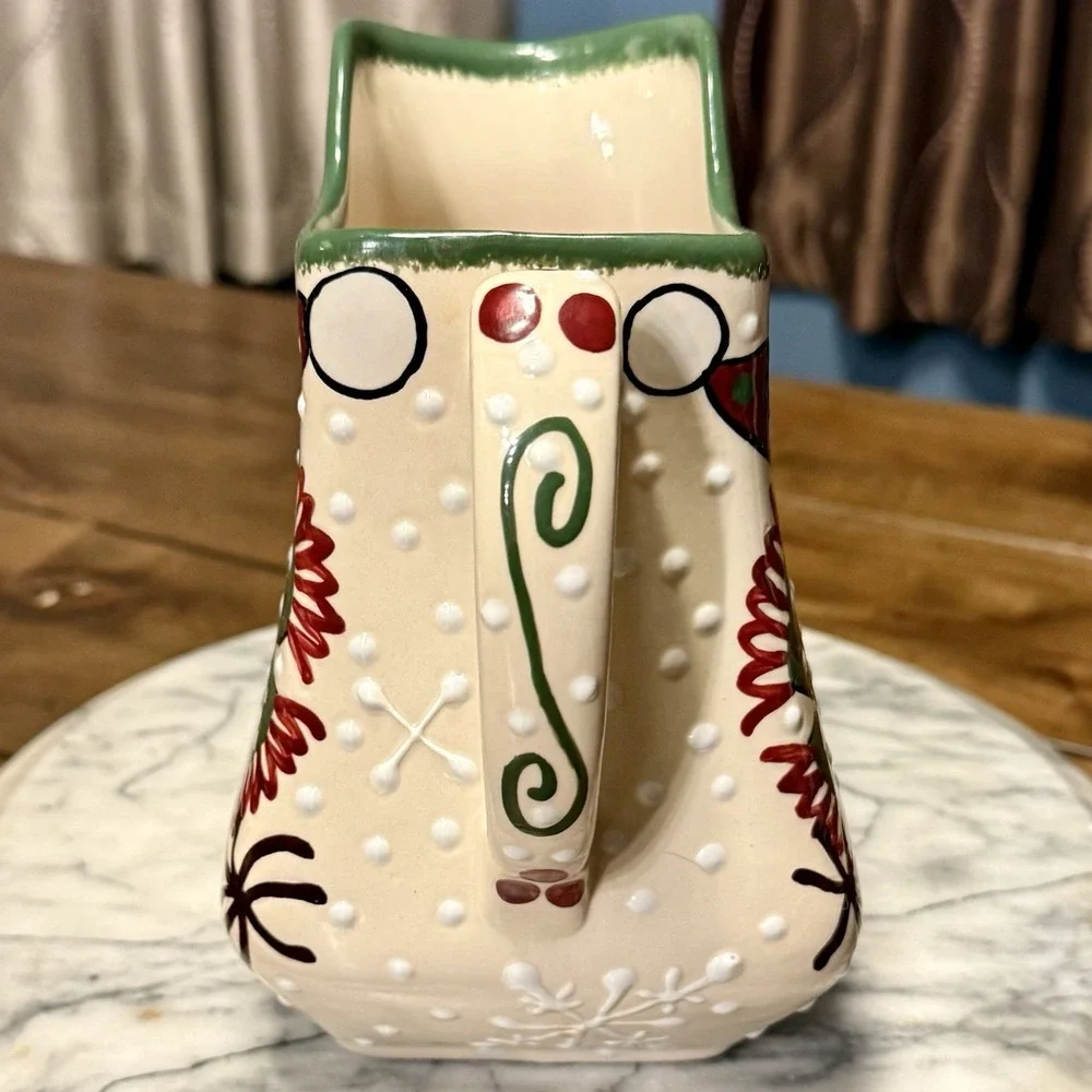 VTG 2000 Y2K Expressly Yours Snowman Christmas Holiday Pitcher &‎ Heart Plate